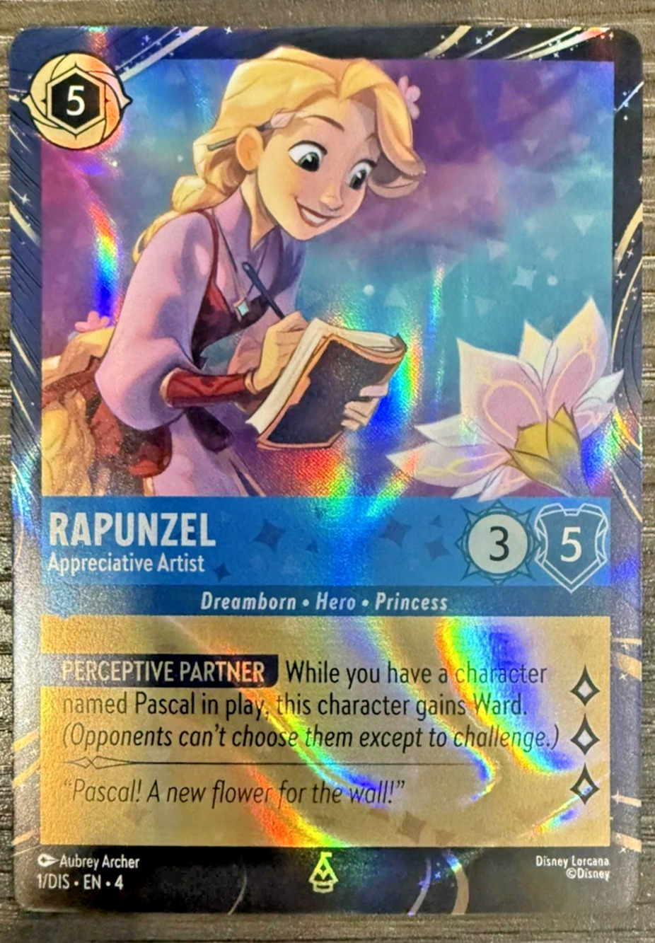 Rapunzel - Appreciative Artist - 1/DIS - EPCOT Promo Disney Lorcana Card Foil
